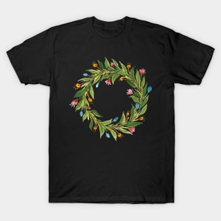 Watercolor Floral Wreath T-Shirt